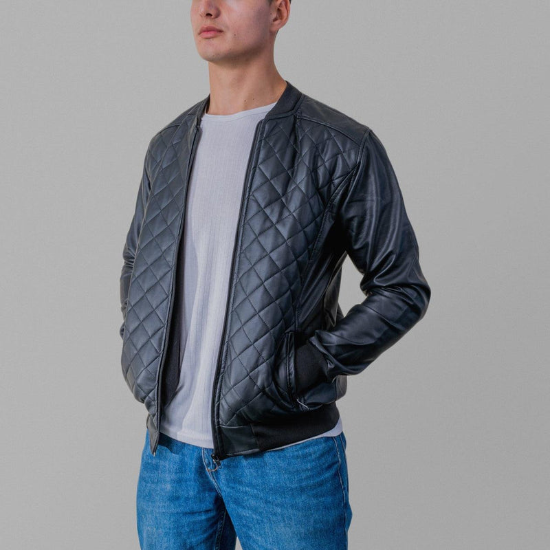 Chaqueta Bomber Masculina de Manga Larga con Cremallera